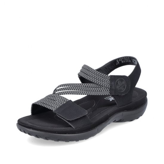 Rieker Women's sandals | Style 64870 Athletic Sandal Black - Click Image to Close