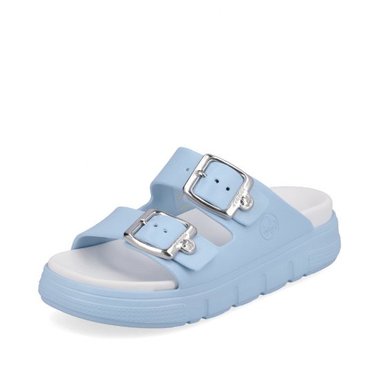 Rieker Women's sandals | Style P2180 Casual Mule Blue - Click Image to Close