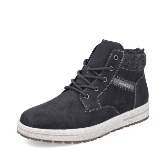 Rieker Synthetic Material Men's Boots | 30741 Ankle Boots Black - Click Image to Close