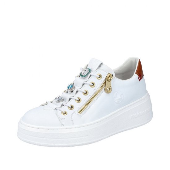 Rieker Women's shoes | Style N5452 Athletic Zipper White - Click Image to Close