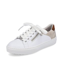 Rieker Women's shoes | Style L59A1 Athletic Lace-up with zip White Combination