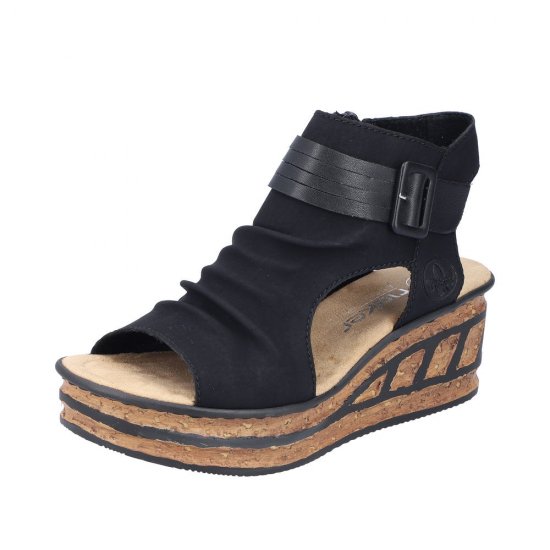 Rieker Women's sandals | Style 68191 Dress Sandal boot Black - Click Image to Close