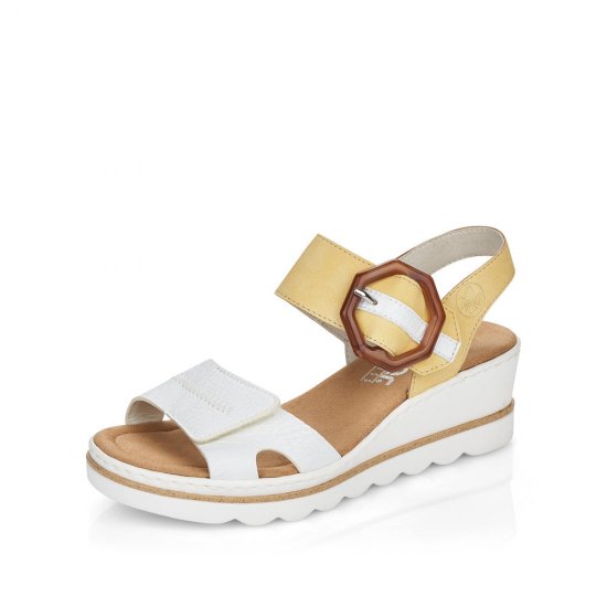 Rieker Women's sandals | Style 67476 Dress Sandal Yellow Combination - Click Image to Close