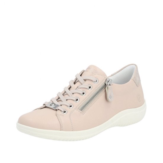 Remonte Women's shoes | Style D1E03 Athletic Lace-up with zip Pink - Click Image to Close