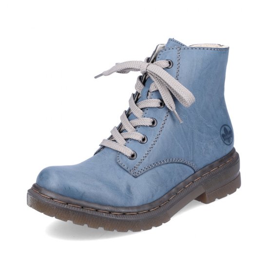 Rieker Synthetic leather Women's short boots | 78240 Ankle Boots Blue - Click Image to Close