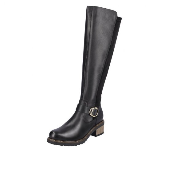 Remonte Leather Women's' Tall Boots| D1A73 Tall Boots Black - Click Image to Close