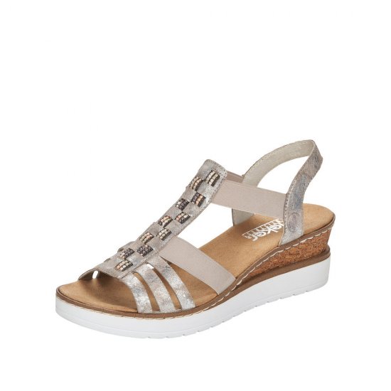 Rieker Women's sandals | Style V3822 Dress Sandal Metallic - Click Image to Close