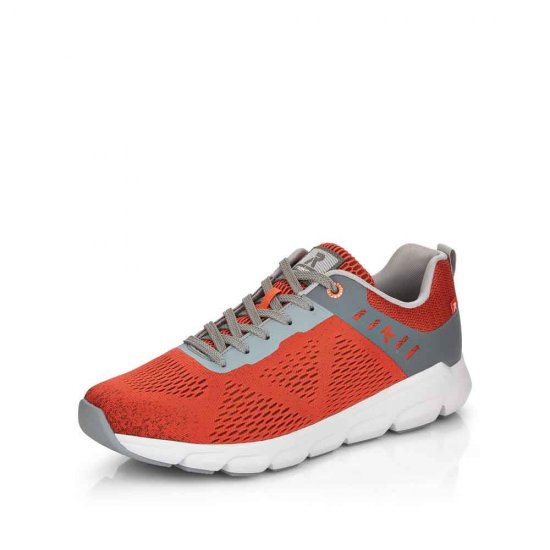 Rieker EVOLUTION Men's shoes | Style 07806 Athletic Lace-up Orange - Click Image to Close