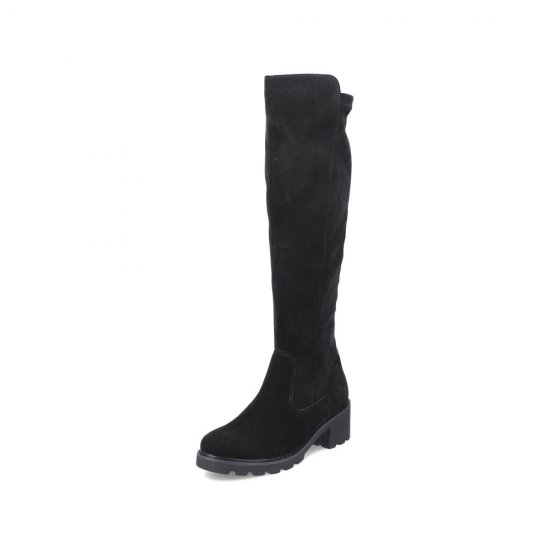 Remonte Suede Leather Women's' Tall Boots| D0A73-24 Tall Boots Black - Click Image to Close