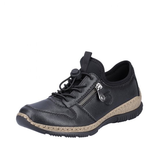 Rieker Leather Women's shoes| N32G0-00 Black - Click Image to Close