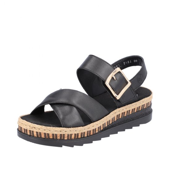 Rieker Women's sandals | Style V7951 Casual Sandal Black - Click Image to Close