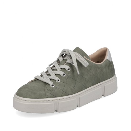 Rieker Women's shoes | Style N59W2 Athletic Lace-up Green - Click Image to Close