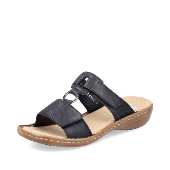 Rieker Women's sandals | Style 60885 Casual Mule Black - Click Image to Close