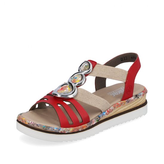 Rieker Women's sandals | Style 679L4 Casual Sandal Red - Click Image to Close