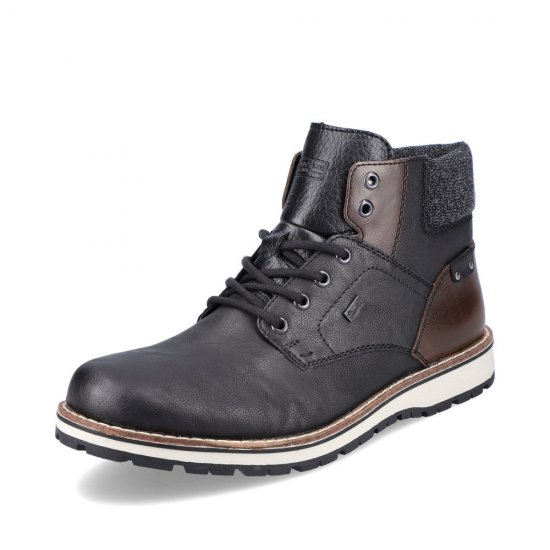 Rieker Synthetic leather Men's boots| 38434 Ankle Boots Black Combination - Click Image to Close