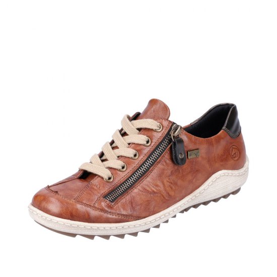 Remonte Women's shoes | Style R1402 Casual Lace-up with zip Brown - Click Image to Close