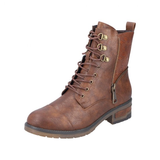 Rieker Synthetic Material Women's short boots| 91614 Ankle Boots Brown - Click Image to Close