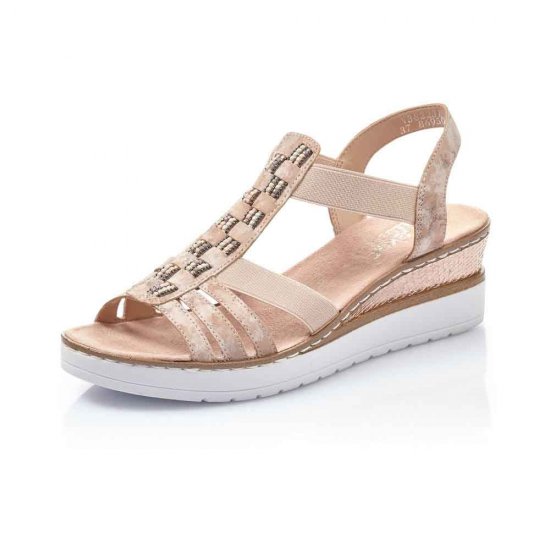 Rieker Women's sandals | Style V3822 Dress Sandal Pink - Click Image to Close