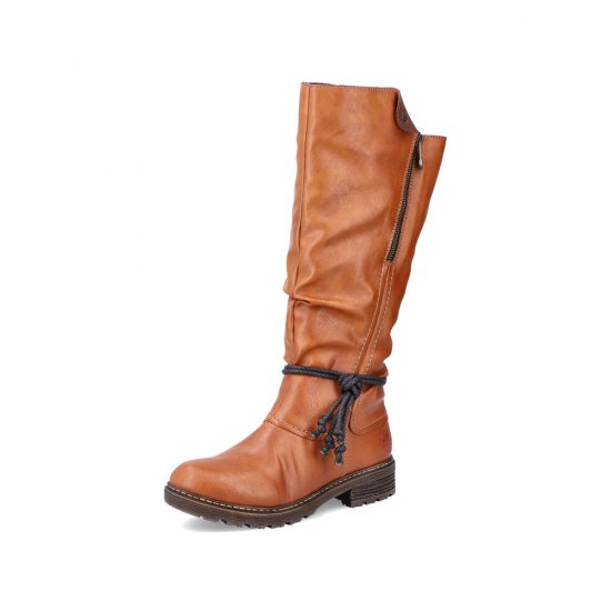 Rieker Synthetic leather Women's Tall Boots| Z4758 Tall Boots Brown - Click Image to Close