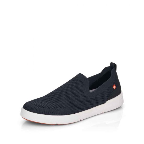 Rieker EVOLUTION Men's shoes | Style 07106 Athletic Slip-on Blue - Click Image to Close