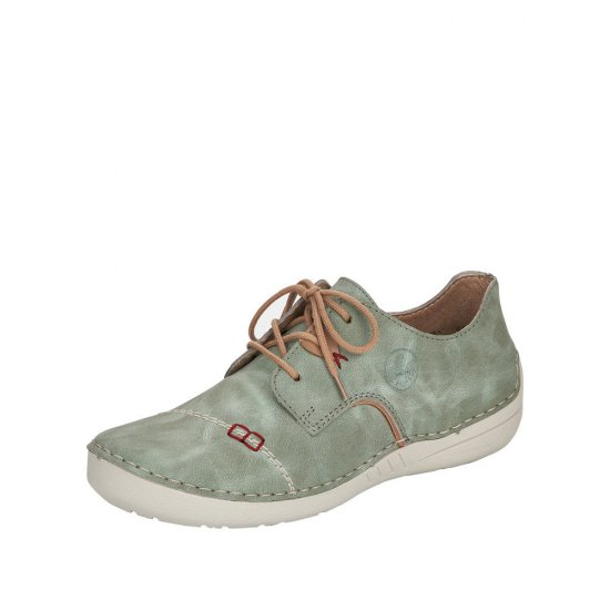 Rieker Women's shoes | Style 52528 Casual Lace-up Green - Click Image to Close