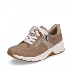 Rieker Women's shoes | Style 48133 Athletic Lace-up with zip Beige