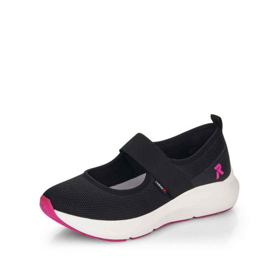 Rieker EVOLUTION Women's shoes | Style 42102 Athletic Slip-on Black - Click Image to Close