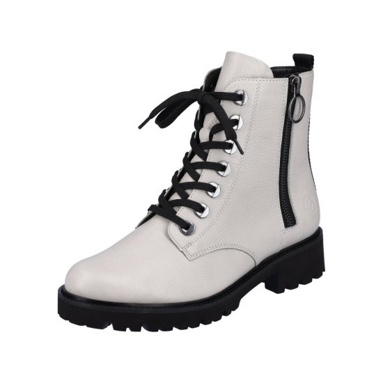 Remonte Leather Women's mid height boots| D8671 Mid-height Boots White - Click Image to Close