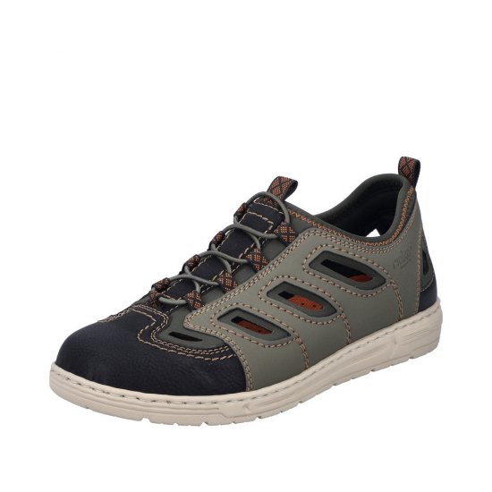 Rieker Men's shoes | Style 08665 Athletic Trekking Green Combination - Click Image to Close