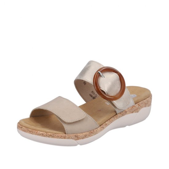 Remonte Women's sandals | Style R6858 Casual Mule Beige Combination - Click Image to Close