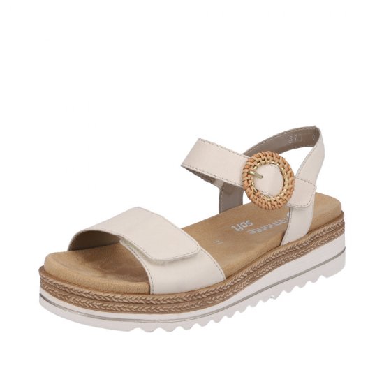 Remonte Women's sandals | Style D0Q52 Casual Sandal Beige - Click Image to Close