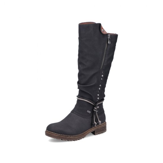 Rieker Synthetic leather Women's Tall Boots| Z4759 Tall Boots Black - Click Image to Close