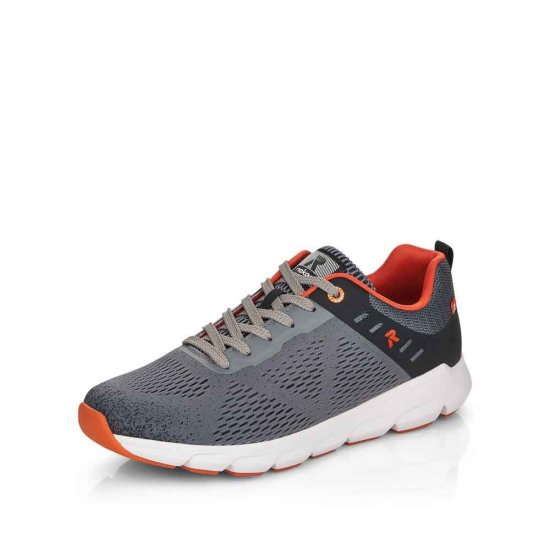 Rieker EVOLUTION Men's shoes | Style 07806 Athletic Lace-up Grey - Click Image to Close