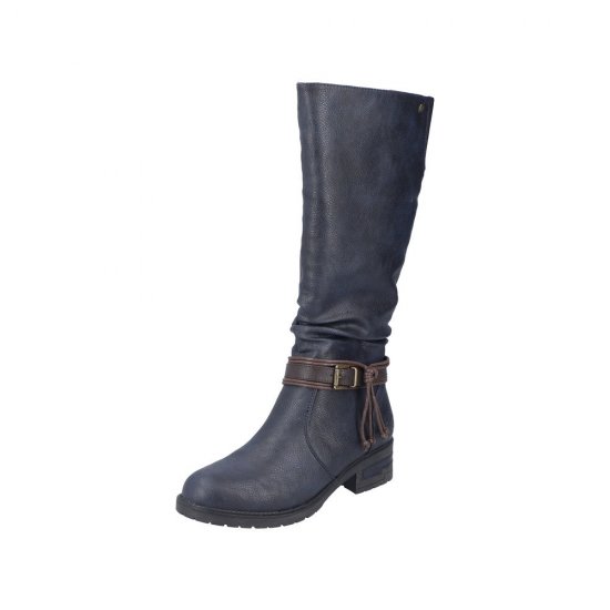 Rieker Synthetic Material Women's' Tall Boots| 91694 Tall Boots Blue - Click Image to Close