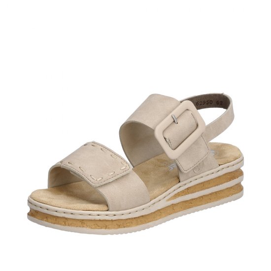 Rieker Women's sandals | Style 62950 Casual Sandal Beige - Click Image to Close