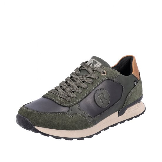 Rieker EVOLUTION Leather Men's shoes | U0305 Green Combination - Click Image to Close