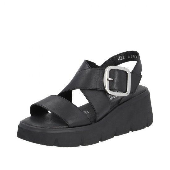 Rieker EVOLUTION Women's sandals | Style W1550 Casual Sandal Black - Click Image to Close