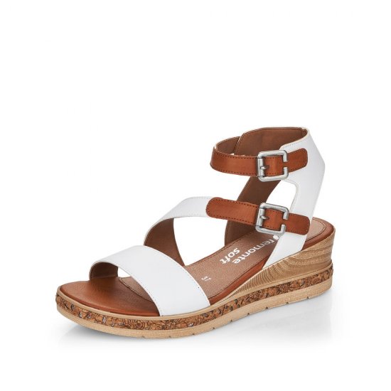 Remonte Women's sandals | Style D3052 Casual Sandal White Combination - Click Image to Close