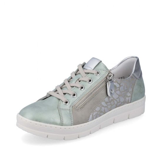 Remonte Women's shoes | Style D5821 Casual Lace-up with zip Green Combination - Click Image to Close