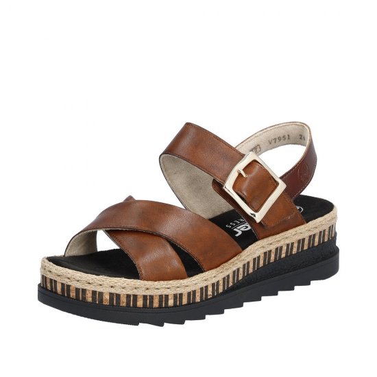 Rieker Women's sandals | Style V7951 Casual Sandal Brown - Click Image to Close