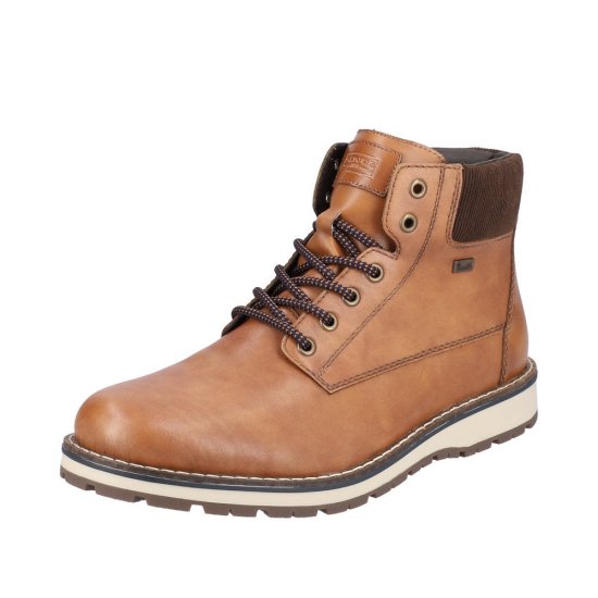 Rieker Leather Men's Boots| 38405 Ankle Boots Brown - Click Image to Close