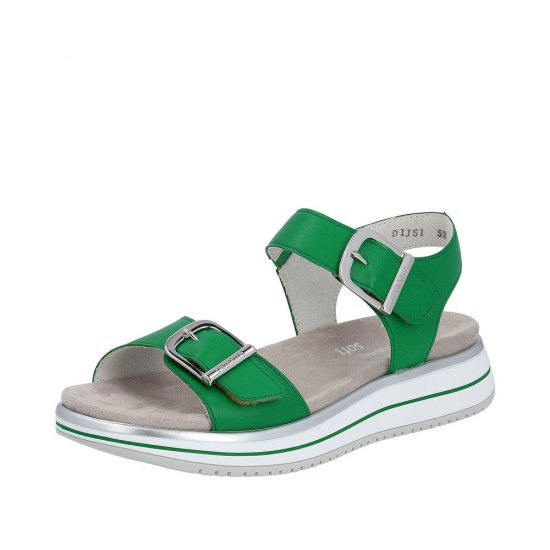 Remonte Women's sandals | Style D1J51 Casual Sandal Green - Click Image to Close