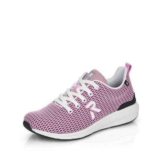 Rieker EVOLUTION Women's shoes | Style 40103 Athletic Lace-up Pink - Click Image to Close