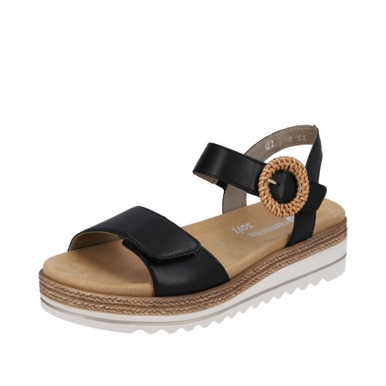 Remonte Women's sandals | Style D0Q52 Casual Sandal Black - Click Image to Close