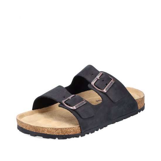 Rieker Men's sandals | Style 22190 Casual Mule Black - Click Image to Close