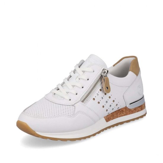 Remonte Women's shoes | Style R2536 Casual Lace-up with zip White Combination - Click Image to Close