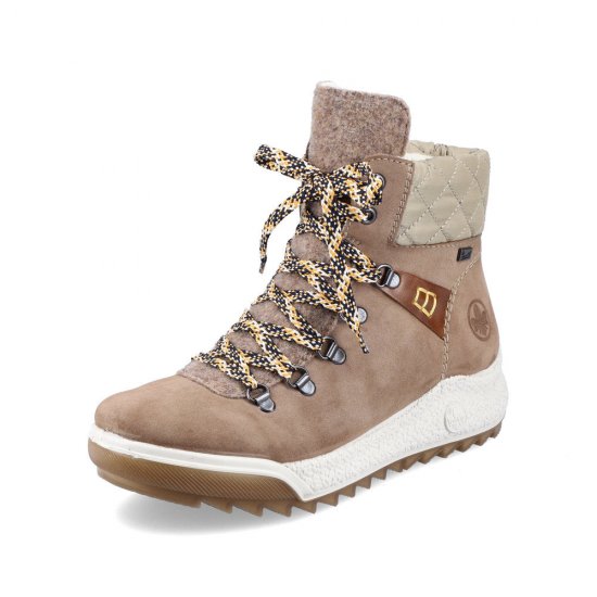 Rieker Synthetic leather Women's Short Boots| Y4731 Ankle Boots Beige - Click Image to Close