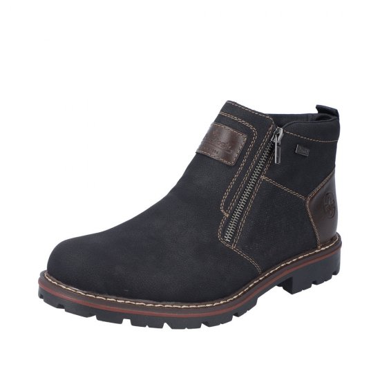 Rieker Synthetic Material Men's Boots| 37770 Ankle Boots Black - Click Image to Close