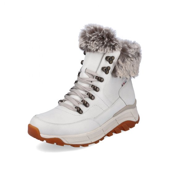 Rieker EVOLUTION Leather Women's Mid Height Boots| W0063-00 Mid-height Boots White - Click Image to Close