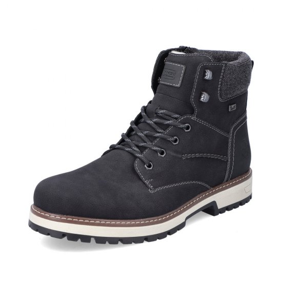 Rieker Synthetic leather Men's boots | F8332 Ankle Boots Flip Grip Black - Click Image to Close